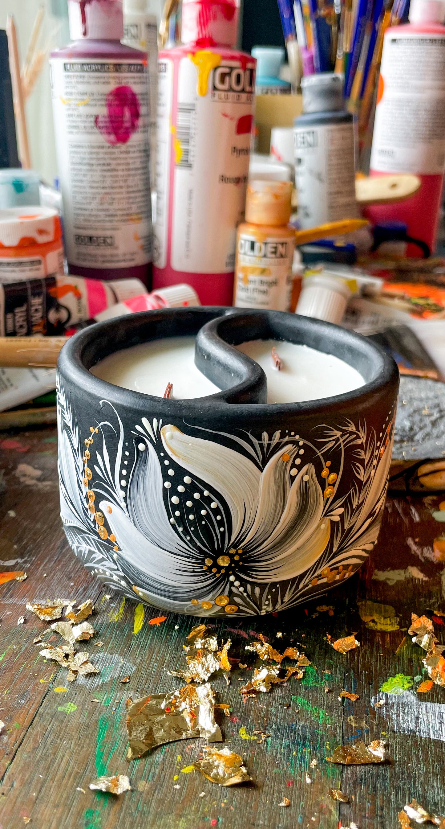 Hand painted candle, custom order