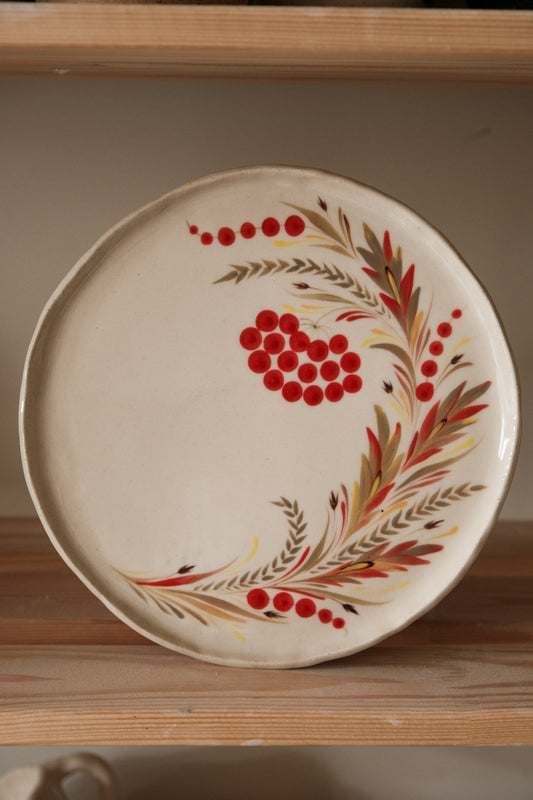 Hand painted ceramic plate Kalyna